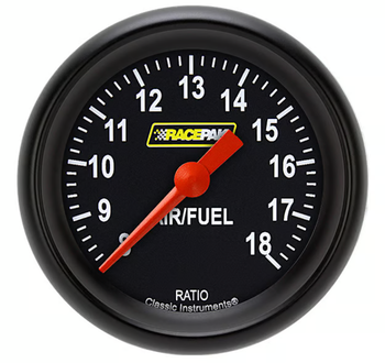 Racepak 2-5/8" Full Sweep Air/Fuel Ratio Gauge Black w/ Flat Glass Lens RP394BBPF (RP394BBPF)