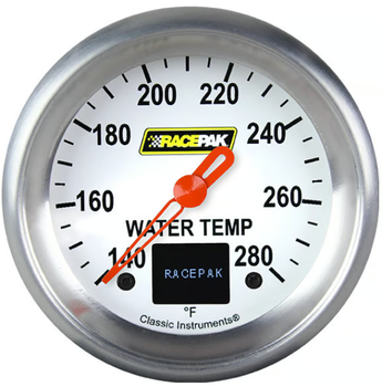 Classic Instruments Racepak 2-5/8" Standard Temperature Gauge White 250-CI-326WA (250-CI-326WA)