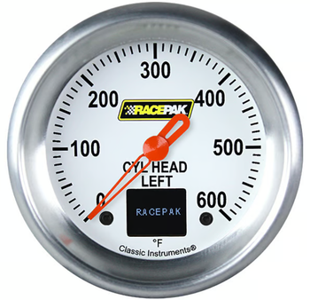 Classic Instruments Racepak 2-5/8" CHT Left Gauge White 250-CI-397LWA (250-CI-397LWA)