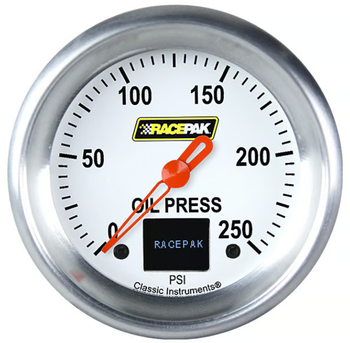 Classic Instruments Racepak 2-5/8" Oil Pressure Gauge White 250-CI-382WA (250-CI-382WA)