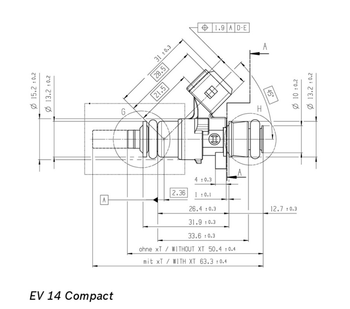 DeatschWerks 2200cc LS2 EV14 Fuel Injectors 16S-12-2200-8 - 244 lb/hr