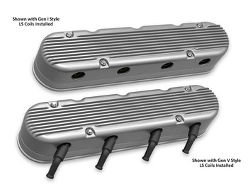 Holley LS 2-Piece Vintage Finned Valve Covers 241-180