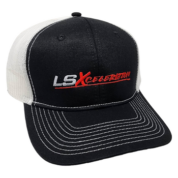LSXceleration Trucker Hat Black with White Mesh, Snapback 65507