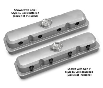 Holley LS 2-Piece Pontiac Style Valve Covers - Natural 241-190