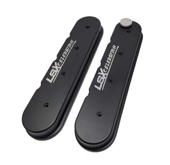 LSXceleration LS Tall Black Valve Covers w/ Milled Logo 15-9301