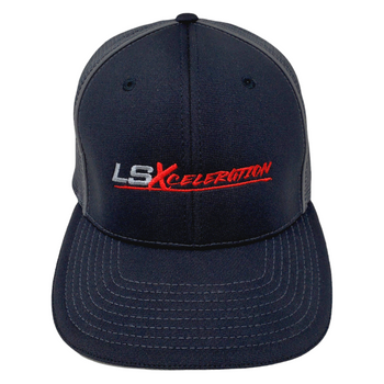 LSXceleration FlexFit Trucker Hat Black with Charcoal Mesh, S/M 65505M
