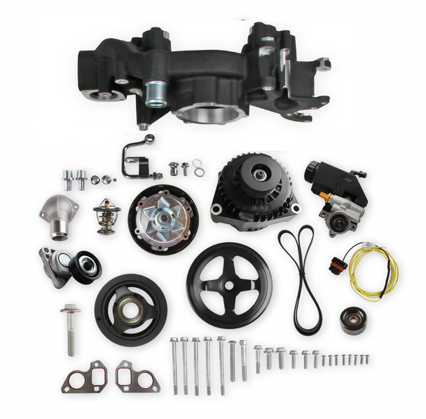 Holley LS Gen III/IV Mid-Mount Race Complete Accessory Drive Kit Black - 20-186BK