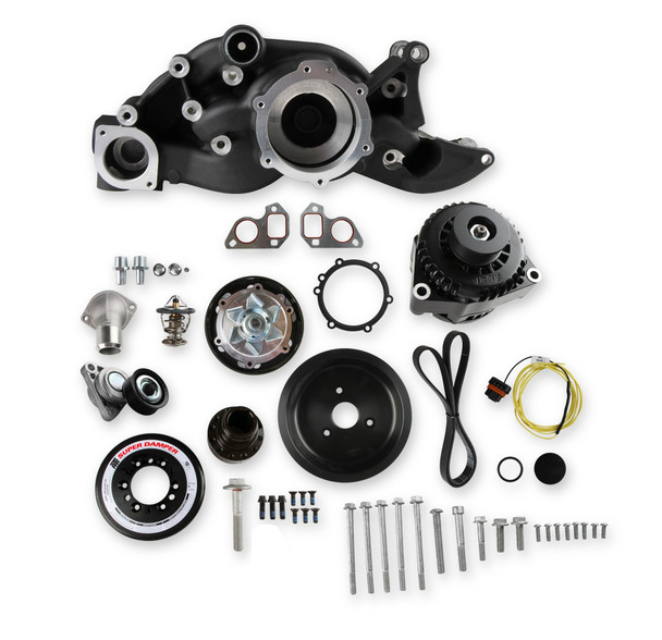 Holley LS Gen III/IV Mid-Mount Race Accessory Drive Kit Black - 20-182BK