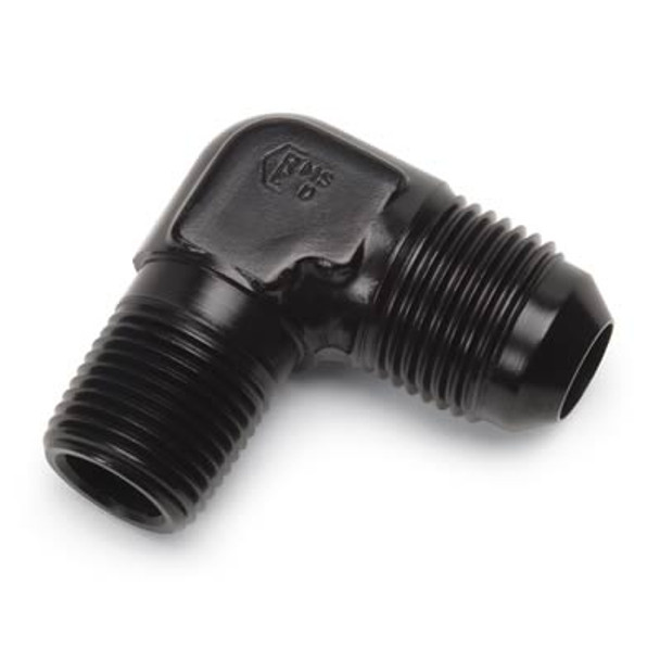 Russell -6 AN to 1/8" NPT 90 Degree Adapter Fitting - Black 660833
