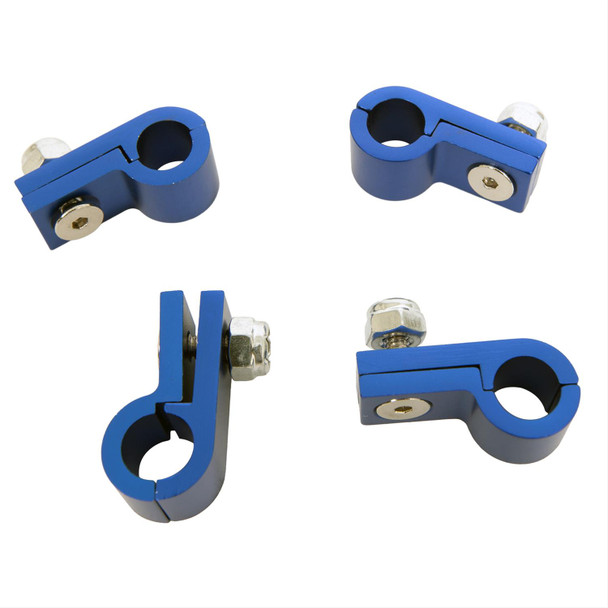 Russell -6 AN Tubing Clamp 4 Pack - Blue (654252)