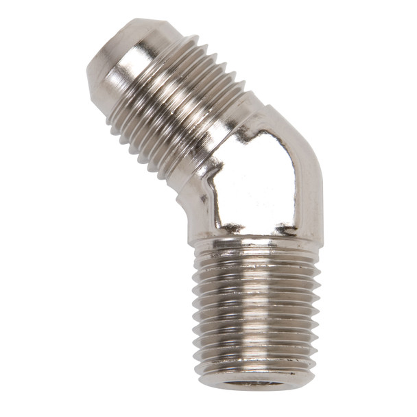 Russell -6 AN Male to 1/8" NPT Male 45 Degree Adapter Fitting - Endura Russell -6 AN Male to 1/8" NPT Male 45 Degree Adapter Fitting - Endura