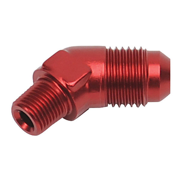 Russell -6 AN Male to 1/8" NPT Male 45 Degree Adapter Fitting - Red (660104)