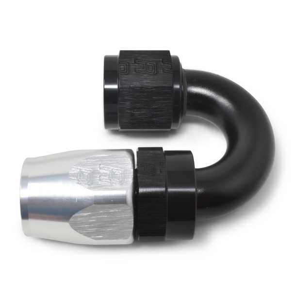 Russell AN 180 Degree Tight Radius Swivel Hose End Fitting - Silver/Black