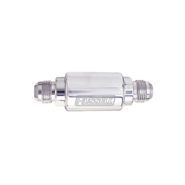 Russell 3-1/4" 8 AN Inline Fuel Filter - Polished (650110)