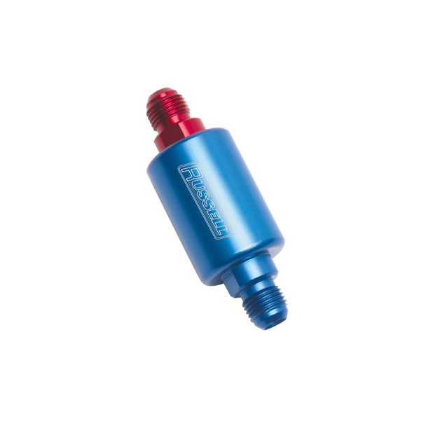 Russell 3" 6 AN Inline Fuel Filter - Red/Blue (650130)