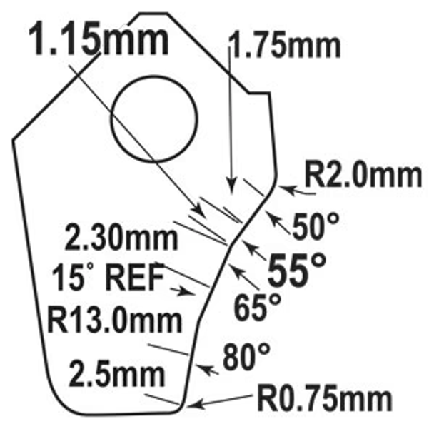 Goodson Intake Valve Seat Cutter Blade EFT-5565B-HP