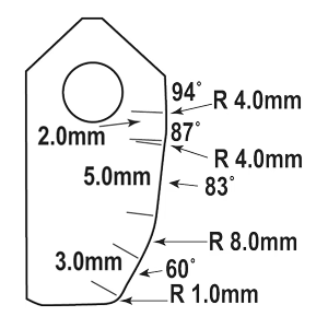 Goodson Radius Bowl Profile Exhaust Cutter Blade RBP-RR4