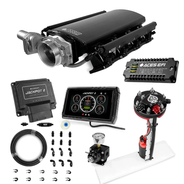 Aces Jackpot 2 LS EFI Master Kit w/Tight Fit Pump Module /40' PTFE Hose Kit DBW & Manual Trans - Cathedral Port