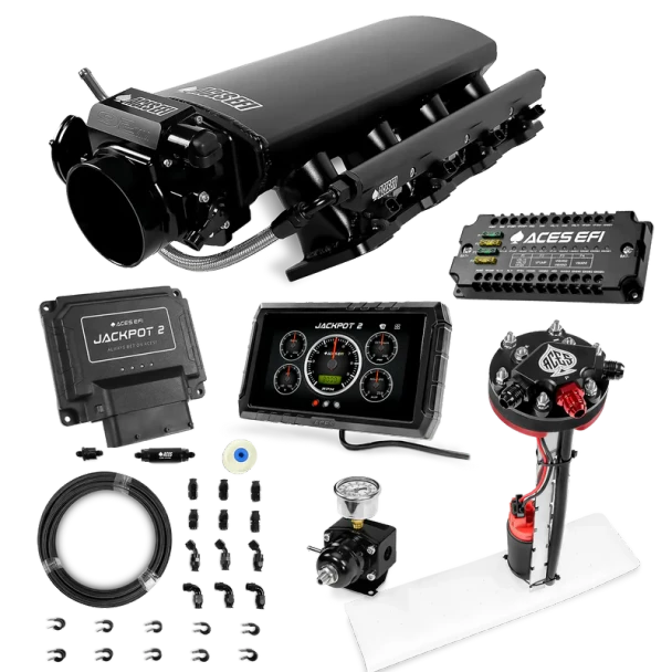 Aces Jackpot 2 LS EFI Master Kit w/Tight Fit Fuel Pump/40' PTFE Hose Kit DBC & Trans Control - Rectangle Port
