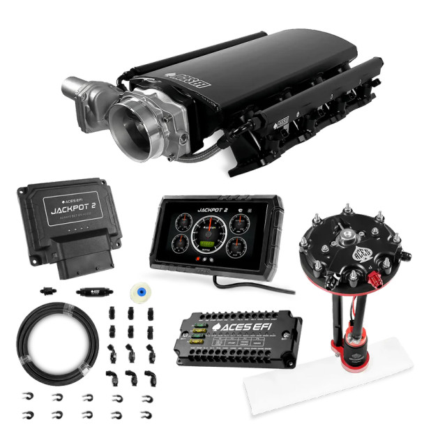 Aces Jackpot 2 LS EFI Master Kit Tank Conversion Pump w/Internal Regulator, 20' PTFE Hose Kit DBW & Manual Trans - Rectangle Port