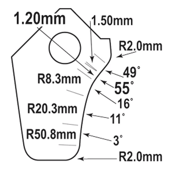Goodson Exhaust Valve Seat Cutter Blade EFT-5557B-HP