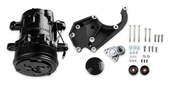Holley LS High-Mount Passenger's Side SD7 A/C Accessory Drive Kit Black 20-142BK
