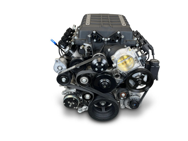 BluePrint Engines Pro Series LS 376CI 700HP Deluxe Dressed Crate Engine Supercharged w/Black Pulley Kit PSLS3769SCTKB