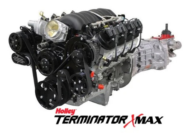 BluePrint Engines Builder Series LS 427CI 605HP Holley Terminator X EFI Long Block w/ Black Pulley Kit, TKX Manual Trans BLS4273KBTKX