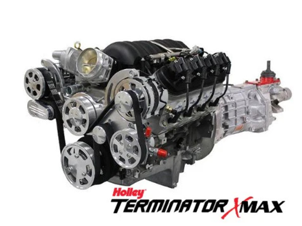 BluePrint Engines Builder Series LS 427CI 605HP Holley Terminator X EFI Long Block w/ Natural Pulley Kit, TKX Manual Trans BLS4273KTKX