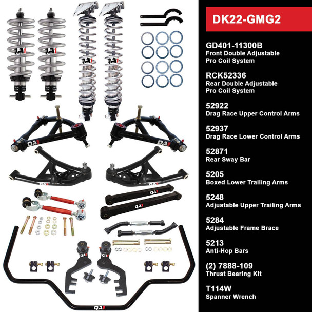 QA1 Level 2 Drag Kit w/ Shocks 1969-72 GM G-Body DK22-GMG2