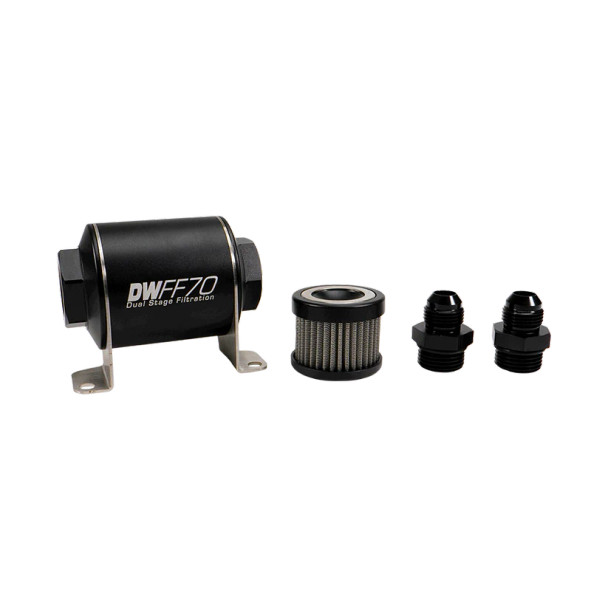 DeatschWerks 70MM In-Line Fuel Filter Kit 10 Micron -8AN 8-03-070-010K-8