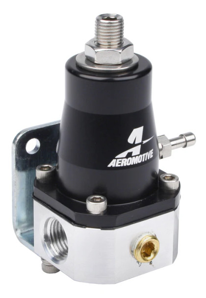 Aeromotive Adjustable Compact EFI Bypass Fuel Pressure Regulator - Silver/Black 13129