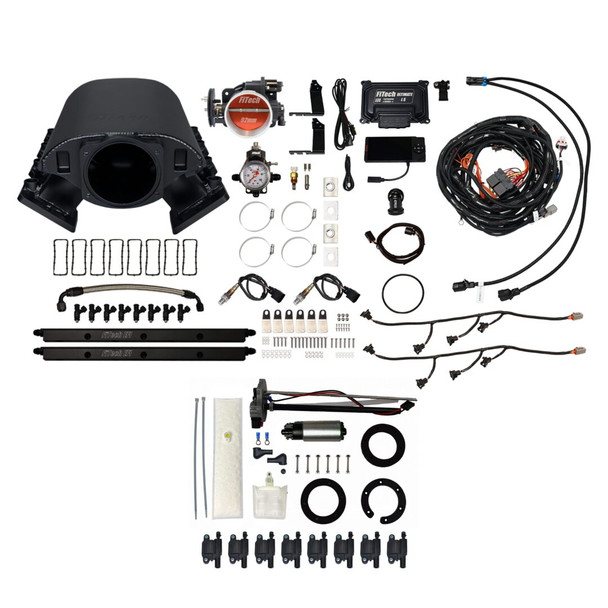 FiTech Ultimate Rebel LS 500HP Cathedral Intake w/ Fuel Pump, Regulator, Trans Control, LS3 Coil 8 Pack Master Kit 78489