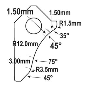 Goodson Exhaust Valve Seat Cutter Blade FT-003B-HP