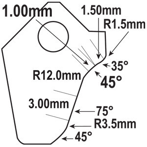 Goodson Exhaust Valve Seat Cutter Blade FT-005B-HP
