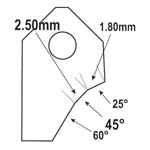 Goodson 45° Valve Seat Cutter Blade FT-45098U2