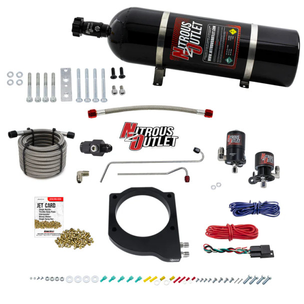 Nitrous Outlet GM BTR Trinity Throttle Body Plate System 50-200hp w/15lb Bottle 00-10194-15