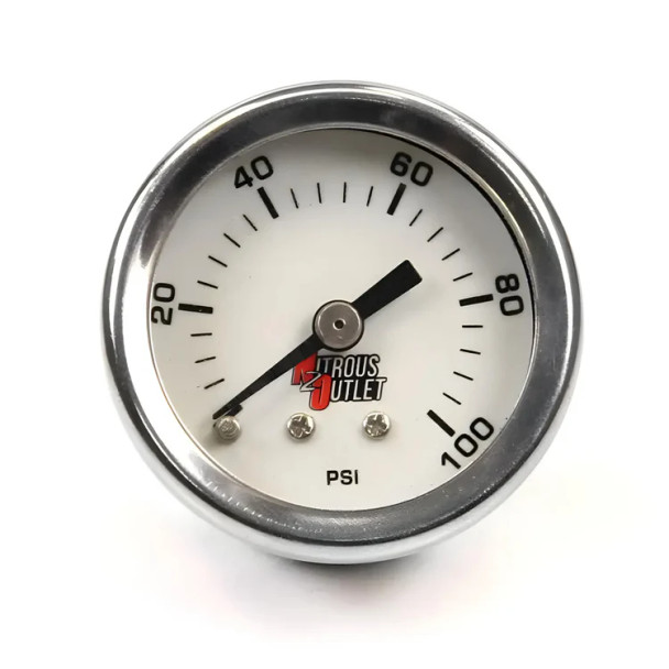Nitrous Outlet Luminescent Fuel Pressure Gauge 0-100 psi w/4AN Manifold 00-63004-4