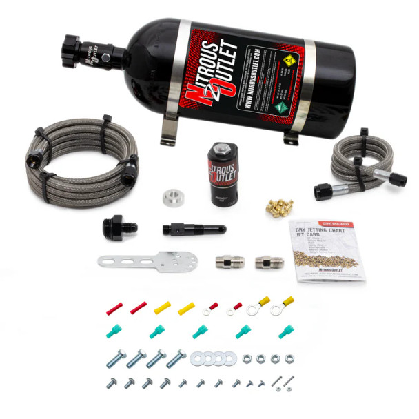 Nitrous Outlet Boost-N-Juice Dry Single Nozzle System 35-200HP w/10lb Bottle 00-10210-10