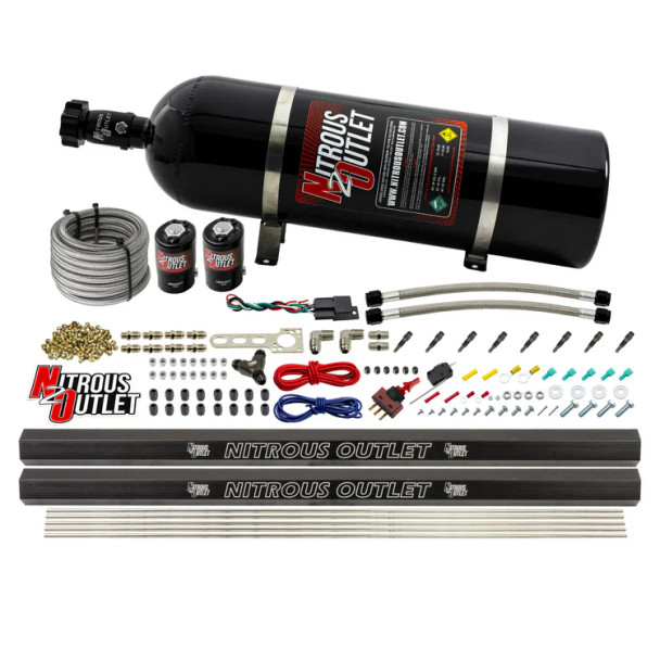 Nitrous Outlet LS/LT Direct Port Dry System w/Dual Rails/15lb Bottle 00-10471-H-R-15