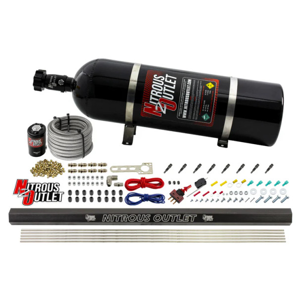 Nitrous Outlet LS/LT Direct Port Dry System SBT w/Single Rail/15lb Bottle 00-10470-H-R-SBT-15