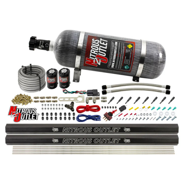 Nitrous Outlet LS/LT Direct Port Dry System SBT w/Dual Rails/12lb Bottle 00-10471-H-R-SBT-12