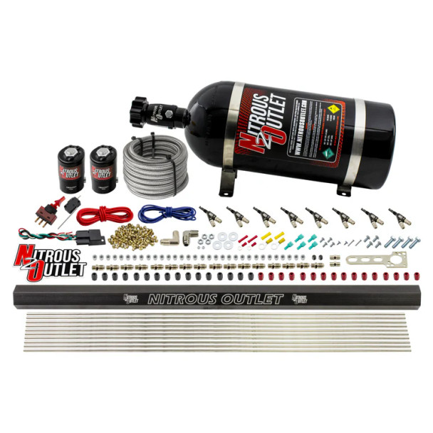 Nitrous Outlet LS/LT Direct Port Wet System Alcohol w/Single Rail w/10lb Bottle 00-10472-E85-H-R-10