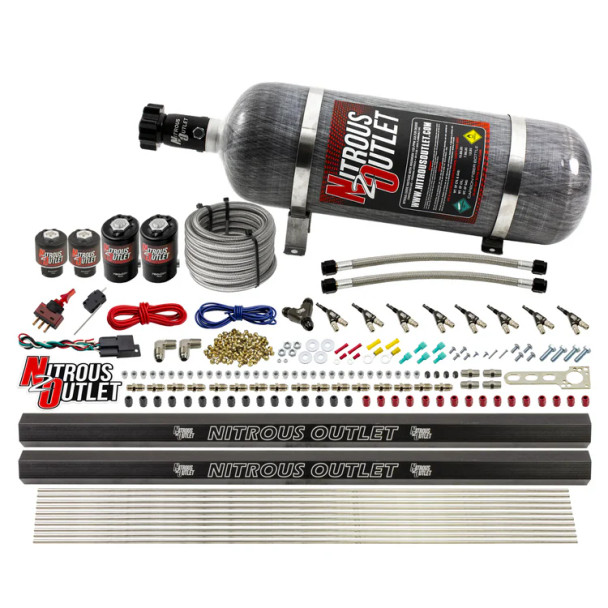 Nitrous Outlet LS/LT Direct Port Wet System Gas w/Dual Rails/12lb Bottle 00-10474-L-R-12