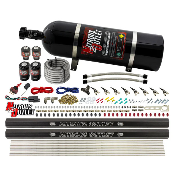 Nitrous Outlet LS/LT Direct Port Wet System Gas w/Dual Rails/15lb Bottle 00-10474-L-R-15