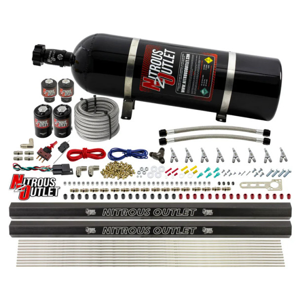 Nitrous Outlet LS/LT Direct Port Wet System SBT Gas w/Dual Rails/15lb Bottle 00-10474-L-R-SBT-15