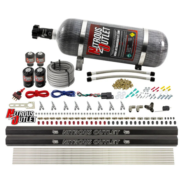 Nitrous Outlet LS/LT Direct Port Wet System SBT E85 w/Dual Rails/12lb Bottle 00-10475-E85-L-R-SBT-12