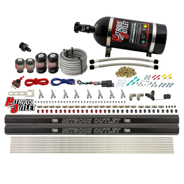 Nitrous Outlet LS/LT Direct Port Wet System SBT Gas w/Dual Rails/10lb Bottle 00-10475-L-R-SBT-10