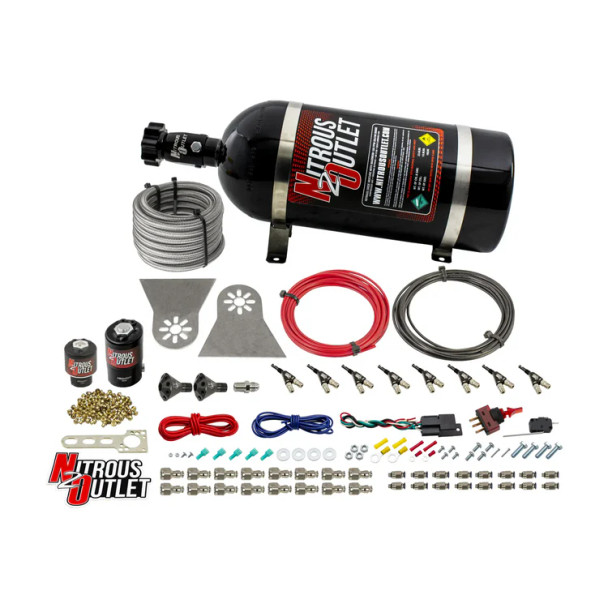 Nitrous Outlet LS/LT Direct Port Wet System 45-55 PSI .112 Nitrous /.177 Fuel w/Showerhead Distribution/10lb Bottle 00-10482-L-10