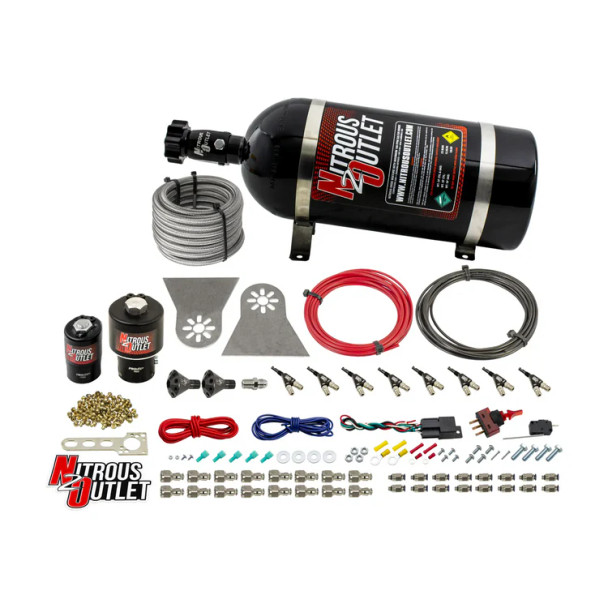 Nitrous Outlet LS/LT Direct Port Wet System 45-55 PSI .178 Nitrous/.310 Fuel w/Showerhead Distribution/10lb Bottle 00-10482-T-10